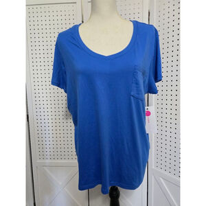 Yogalicious Blue V-Neck T-Shirt Size XL NWT